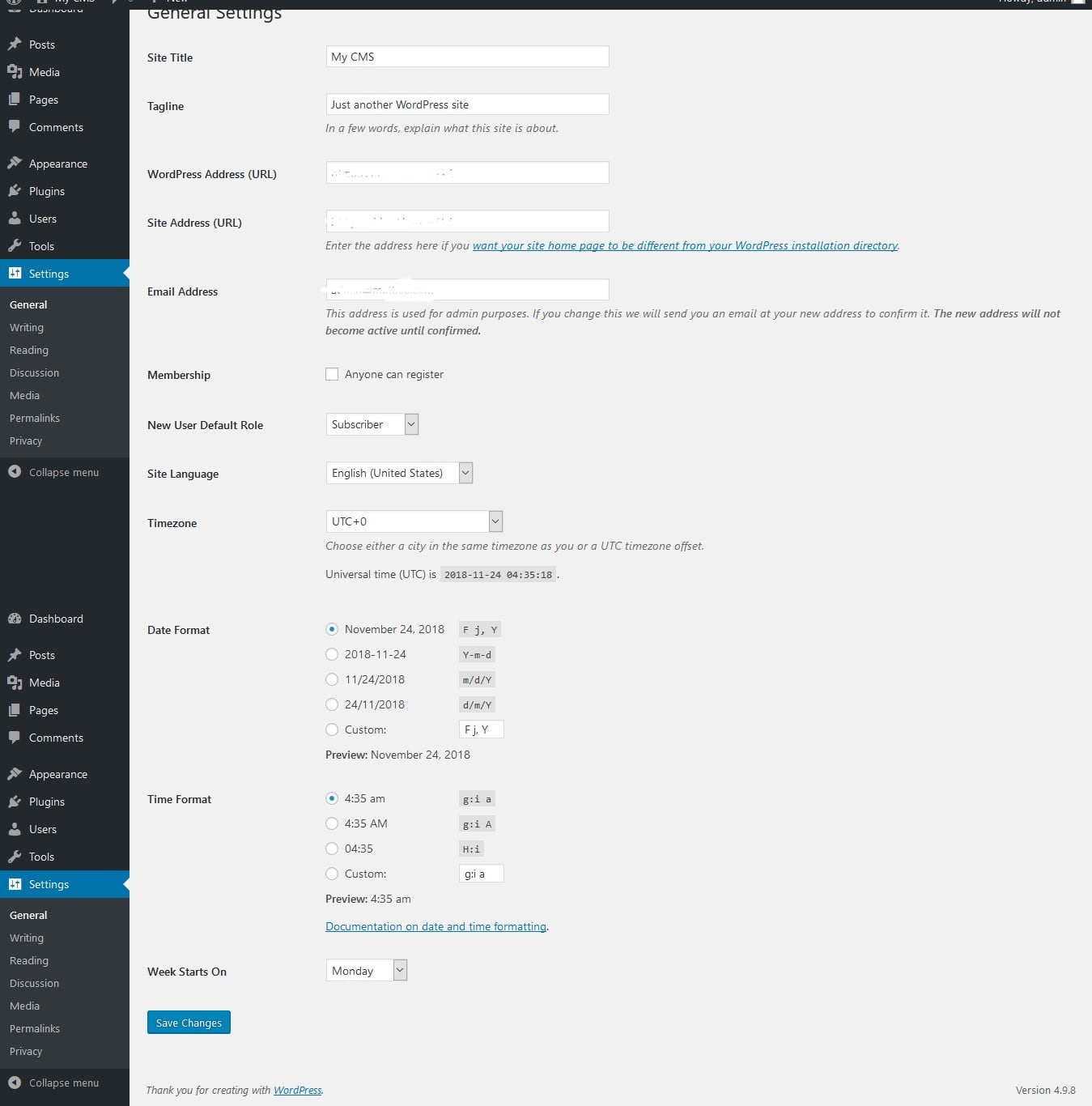 Hướng dẫn sử dụng WordPress General: Cài đặt tổng quan Hướng dẫn sử dụng WordPress General: Cài đặt tổng quan