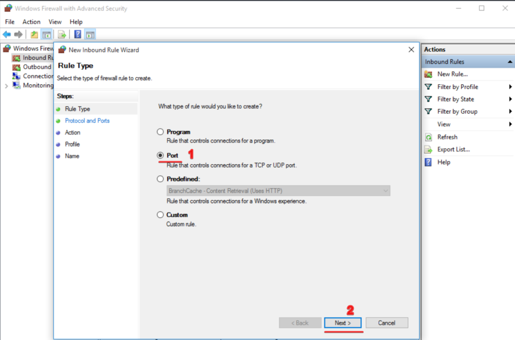 Hướng dẫn mở Port Rule trên Windows Firewall 8 huong dan mo port rule tren windows firewall 6462 2