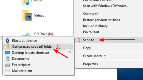 Sau khi chọn xong files và folder bạn muốn nén thành một file