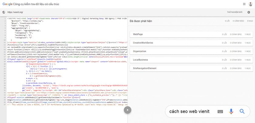 Công cụ kiểm tra dữ liệu có cấu trúc của Google