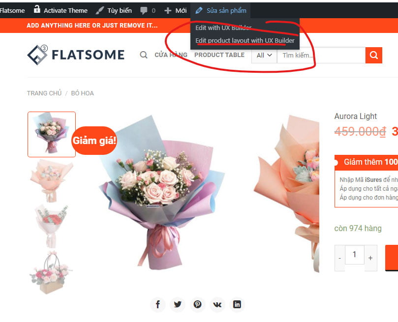 Tạo layout trang chi tiết sản phẩm bằng Block (Custom Layout Theme Flatsome) 7 Config lại layout product page
