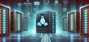 DALL·E 2025 02 03 13.46.54 A modern digital illustration of a VPS server setup with the Ubuntu logo and n8n workflow icons symbolizing installation and automation. The backgrou 1340x638 1