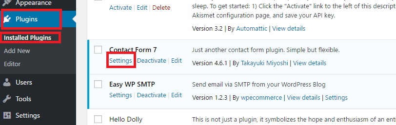 Click Setting trong Contact Form 7 Click Setting trong Contact Form 7