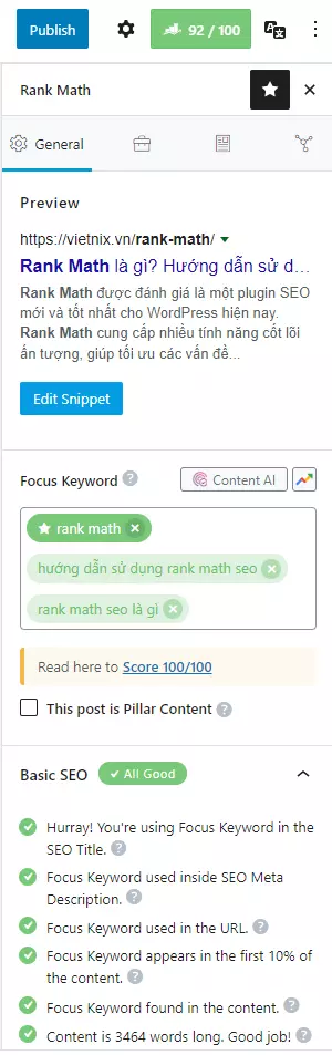 Điểm SEO Rank Math Điểm SEO Rank Math